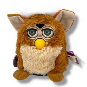 Furby Collectible 70-800 Coffee Tiger Electronics 1999 Green Eyes SEE VIDEO!